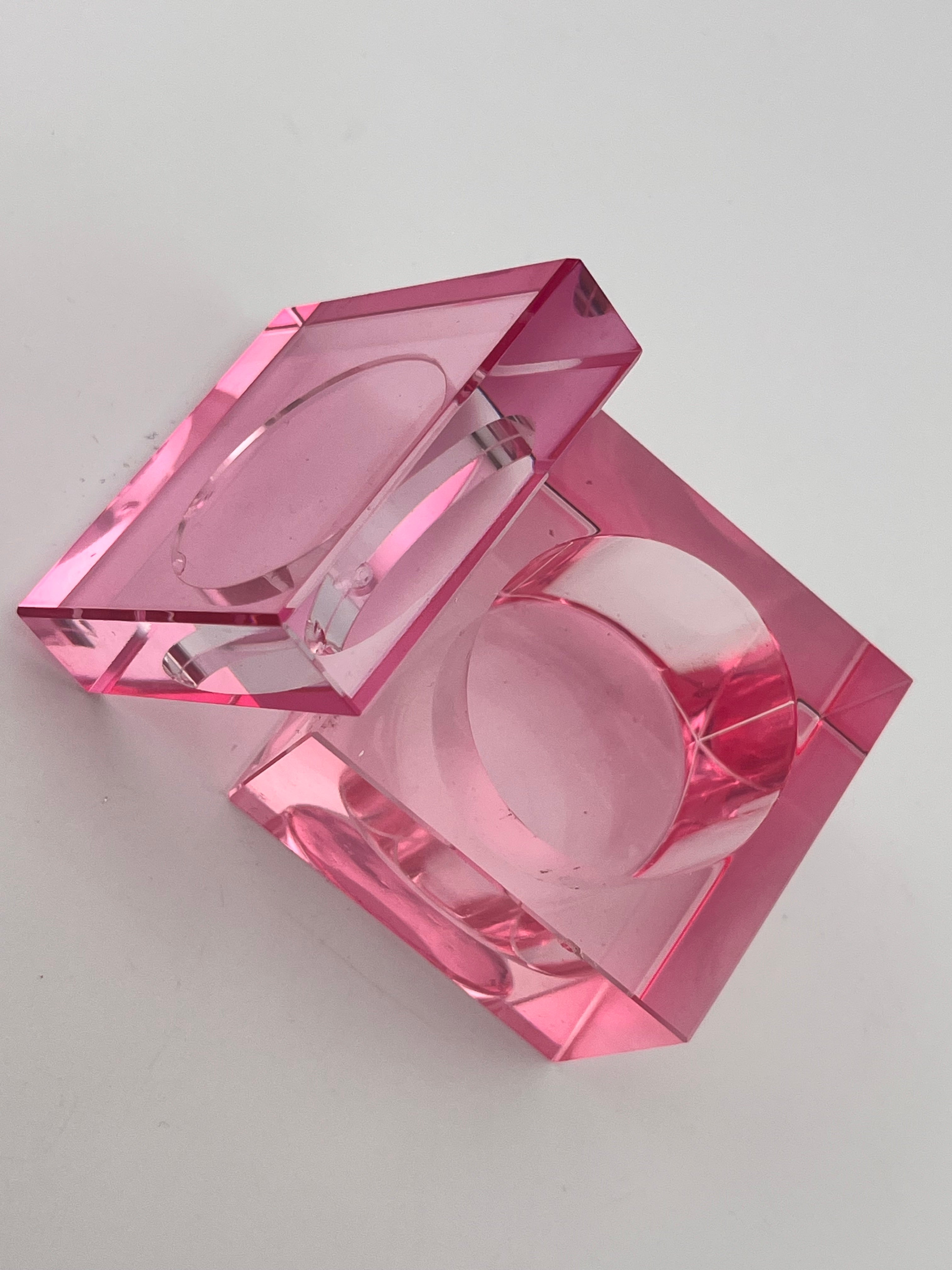 Square Pink Dappen Dish