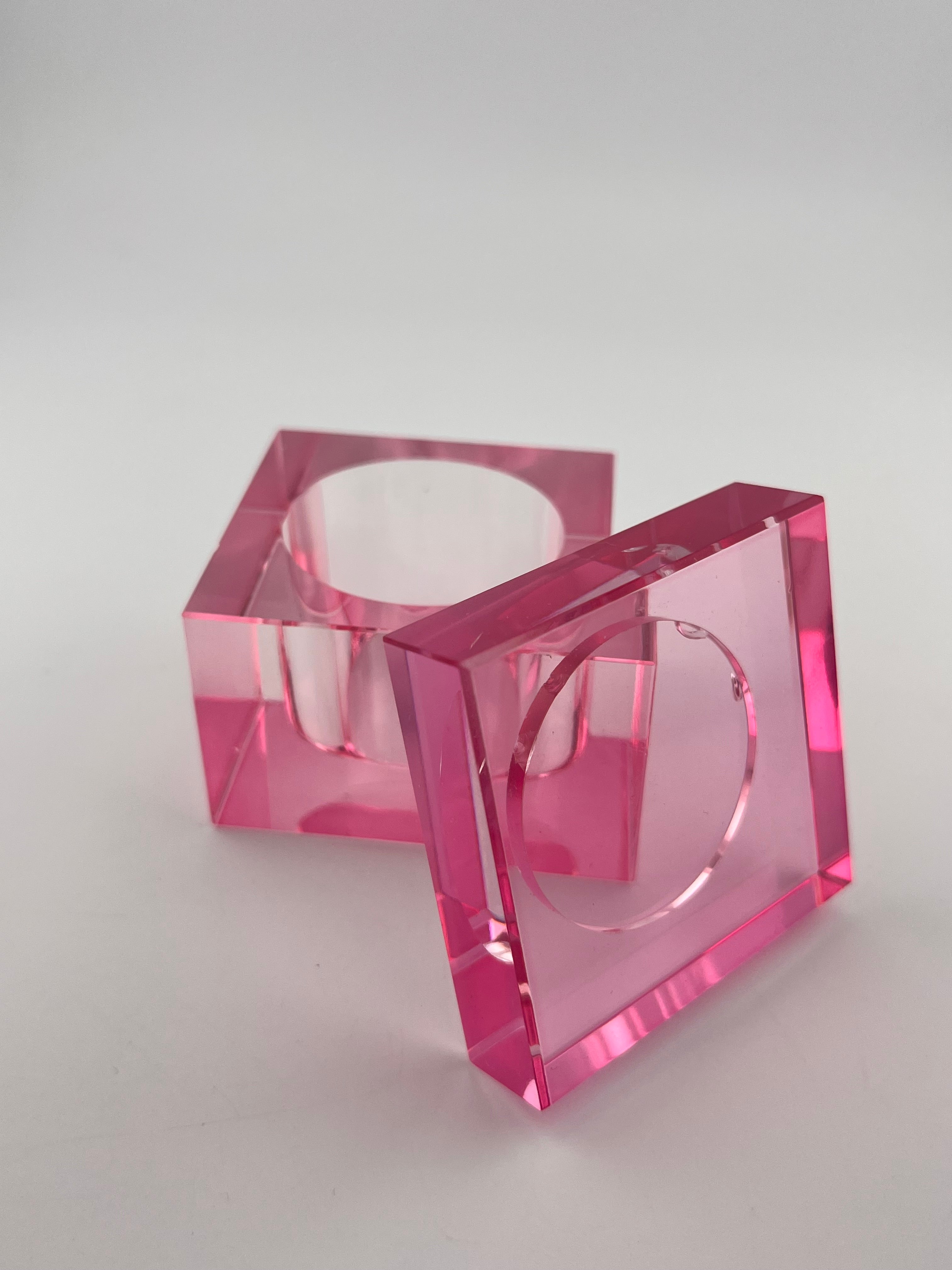 Square Pink Dappen Dish