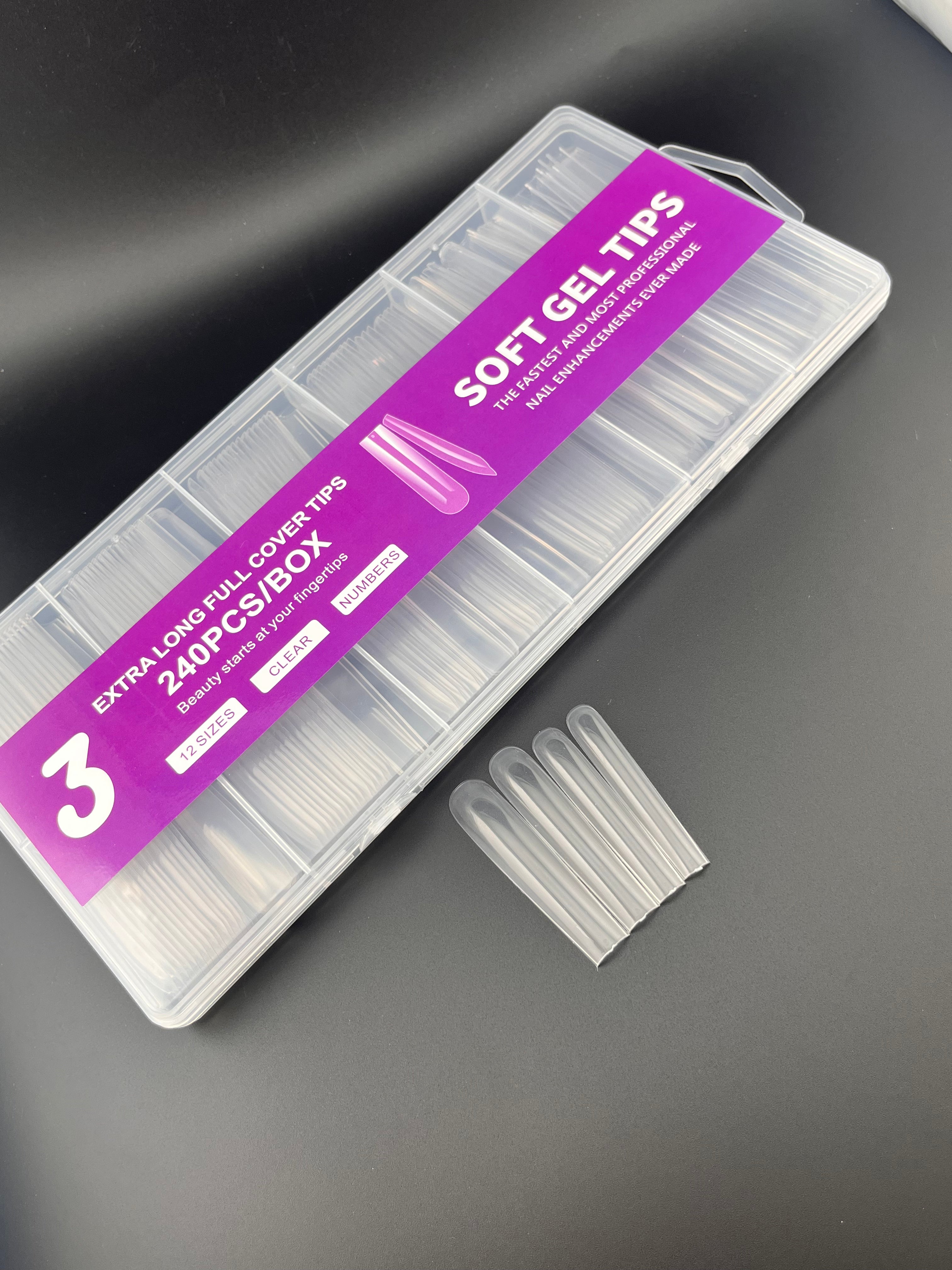 #3 Soft Gel Full Cover Tips-XL SQUARE